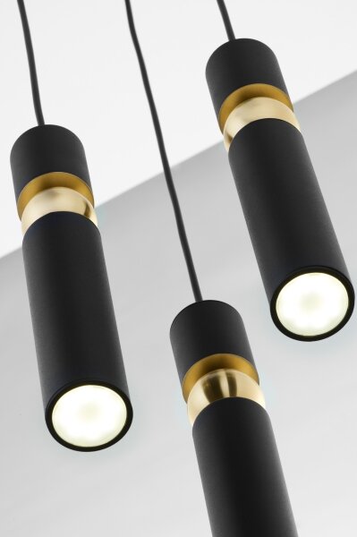 Lustră pe cablu Jupiter 2013 ALAS 3xGU10/10W/230V negru/auriu
