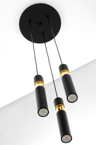 Lustră pe cablu Jupiter 2013 ALAS 3xGU10/10W/230V negru/auriu