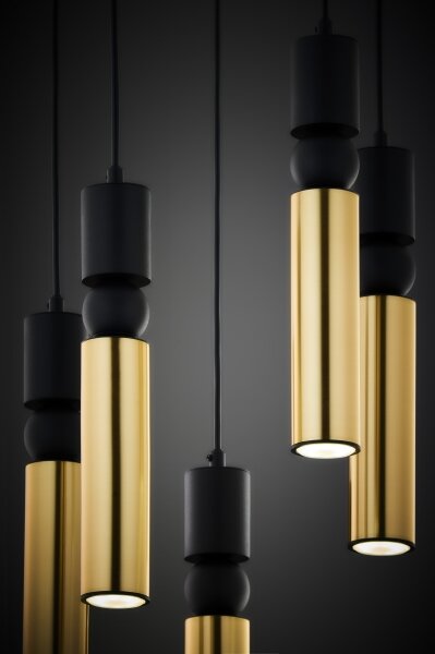 Lustră pe cablu Jupiter 2017 ALAS 5xGU10/10W/230V auriu/negru