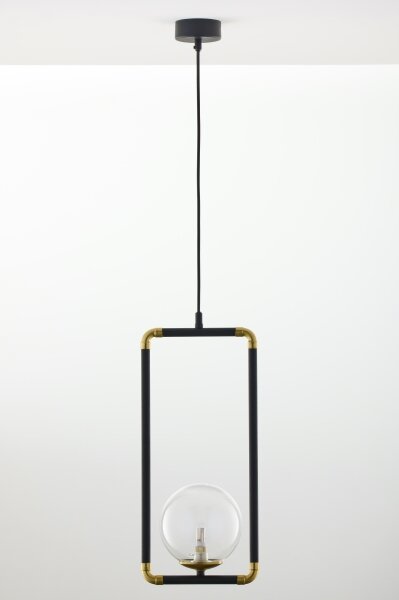Lustră pe cablu Jupiter 2023 ZAFRA 1xG9/10W/230V negru/auriu/transparent