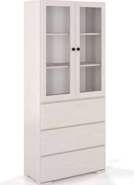 Vitrină lemn masiv TerraCraft Fag 3 Sertare, 80 × 38 × 182 cm - Natural