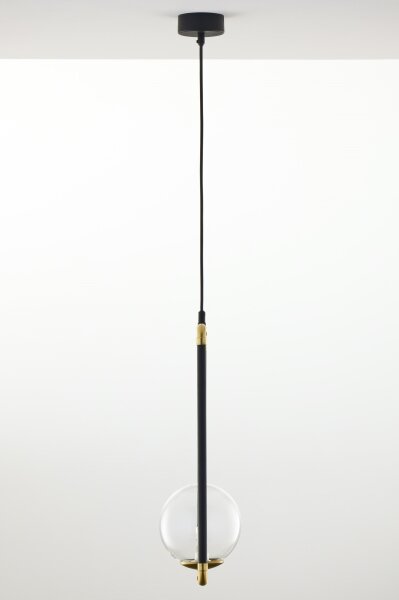 Lustră pe cablu Jupiter 2023 ZAFRA 1xG9/10W/230V negru/auriu/transparent