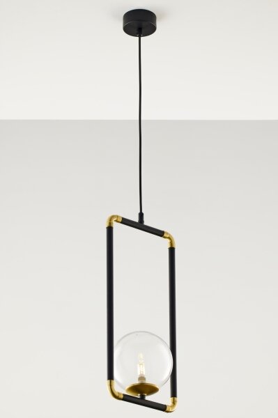 Lustră pe cablu Jupiter 2023 ZAFRA 1xG9/10W/230V negru/auriu/transparent