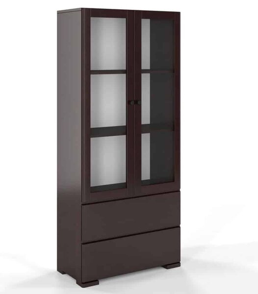 Vitrină lemn masiv TerraCraft Fag 2 Sertar, 80 × 38 × 182 cm - Natural