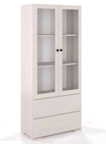 Vitrină lemn masiv TerraCraft Fag 2 Sertar, 80 × 38 × 182 cm - Natural