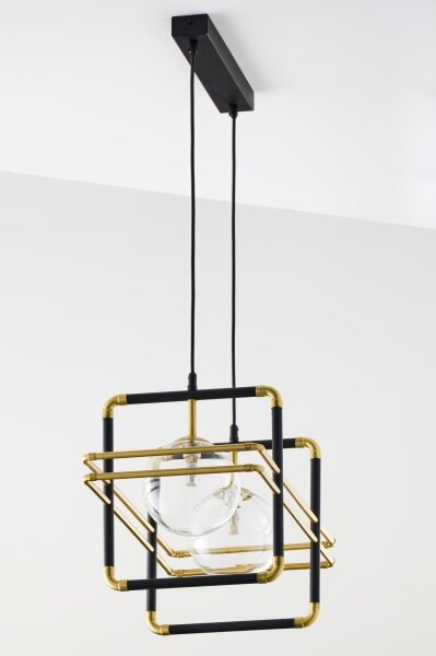 Lustră pe cablu Jupiter 2029 FIORI 2xG9/10W/230V negru/auriu/transparent