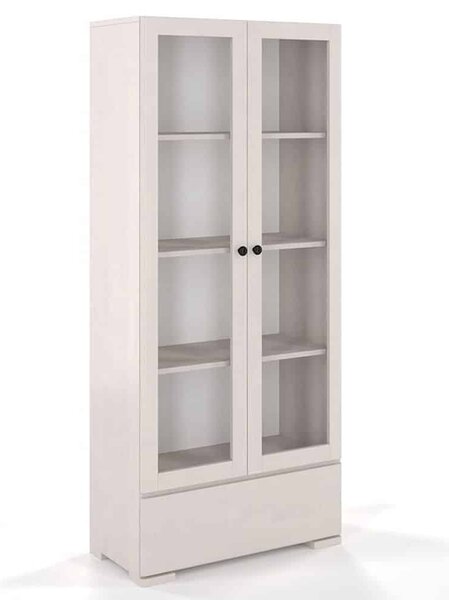 Vitrină lemn masiv TerraCraft Fag 1 Sertar, 80 × 38 × 182 cm - Natural