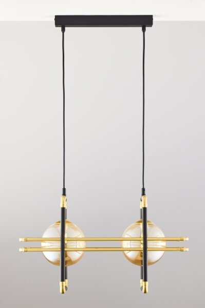 Lustră pe cablu Jupiter 2026 FIORI 2xG9/10W/230V negru/auriu/bej