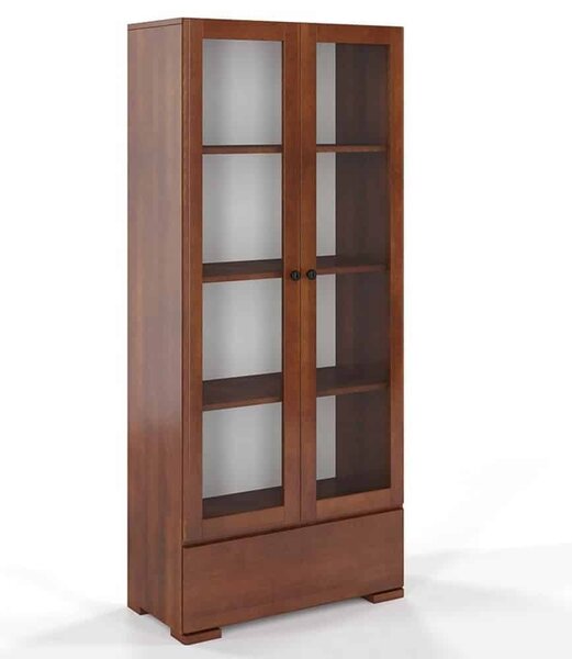 Vitrină lemn masiv TerraCraft Fag 1 Sertar, 80 × 38 × 182 cm - Natural