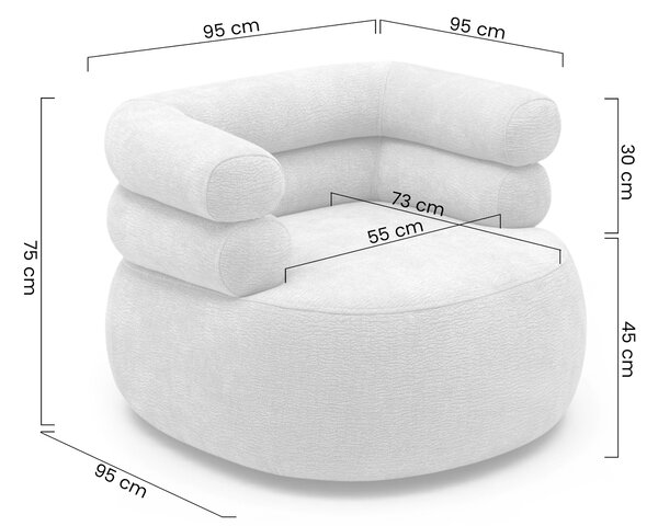 Fotoliu relaxant rotativ Melos - șenilă bej Dress me 15