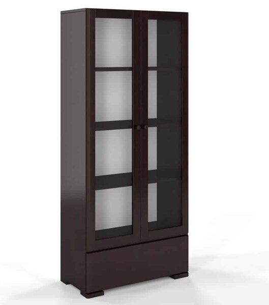 Vitrină lemn masiv TerraCraft Pin 1 Sertar, 80 × 38 × 182 cm - Natural