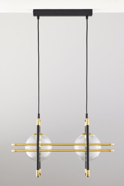 Lustră pe cablu Jupiter 2029 FIORI 2xG9/10W/230V negru/auriu/transparent