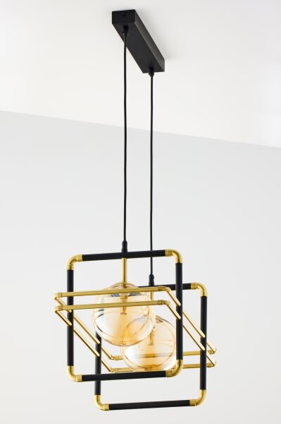 Lustră pe cablu Jupiter 2026 FIORI 2xG9/10W/230V negru/auriu/bej