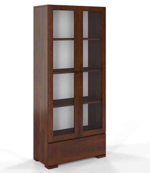 Vitrină lemn masiv TerraCraft Pin 1 Sertar, 80 × 38 × 182 cm - Natural