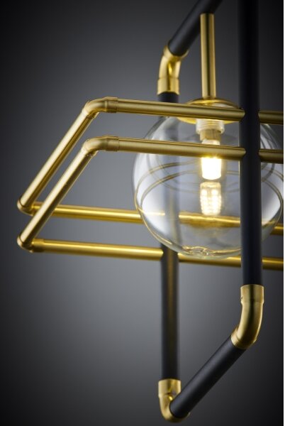 Lustră pe cablu Jupiter 2028 FIORI 1xG9/10W/230V negru/auriu/transparent