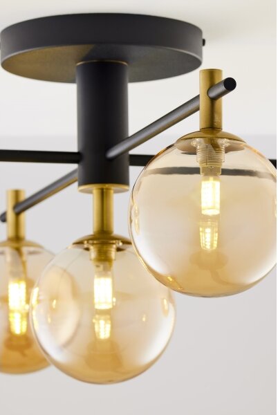 Lustră aplicată Jupiter 2032 FIGARO 5xG9/10W/230V negru/auriu/bej