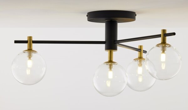 Lustră aplicată Jupiter 2034 FIGARO 4xG9/10W/230V negru/auriu/bej/transparent