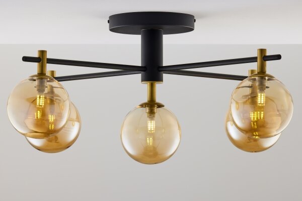Lustră aplicată Jupiter 2032 FIGARO 5xG9/10W/230V negru/auriu/bej