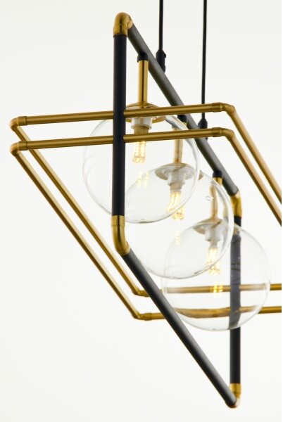 Lustră pe cablu Jupiter 2030 FIORI 3xG9/10W/230V negru/auriu/transparent