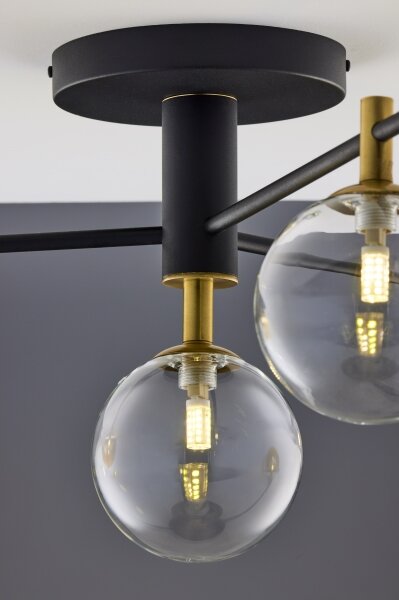 Lustră aplicată Jupiter 2034 FIGARO 4xG9/10W/230V negru/auriu/bej/transparent