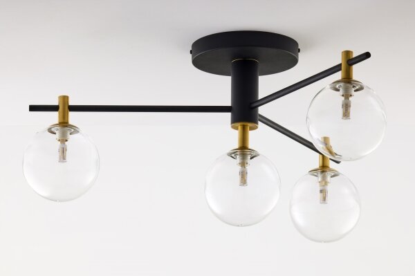 Lustră aplicată Jupiter 2034 FIGARO 4xG9/10W/230V negru/auriu/bej/transparent