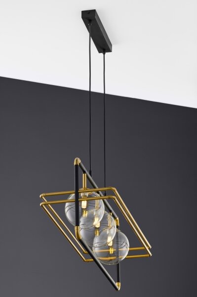 Lustră pe cablu Jupiter 2030 FIORI 3xG9/10W/230V negru/auriu/transparent