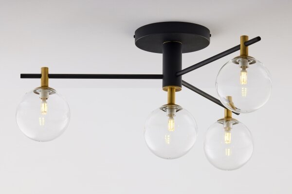 Lustră aplicată Jupiter 2034 FIGARO 4xG9/10W/230V negru/auriu/bej/transparent