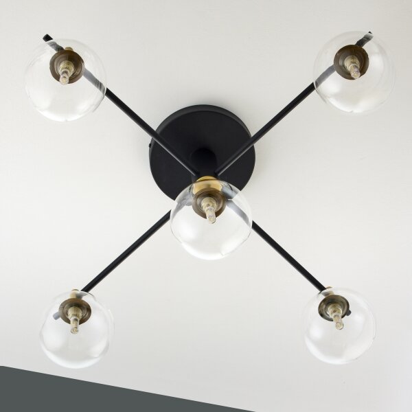 Lustră aplicată Jupiter 2035 FIGARO 5xG9/10W/230V negru/auriu/bej/transparent