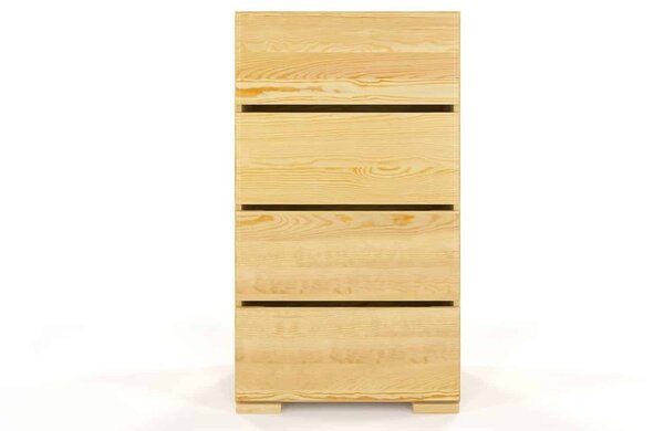 Comodă lemn masiv TerraCraft Pin 4 Sertare, 60 × 45 × 108 cm - Natural