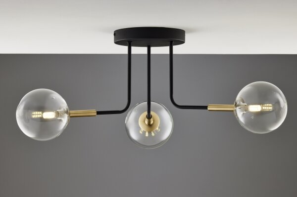 Lustră pe tijă Jupiter 2039 BURANO 3xG9/10W/230V negru/auriu/transparent