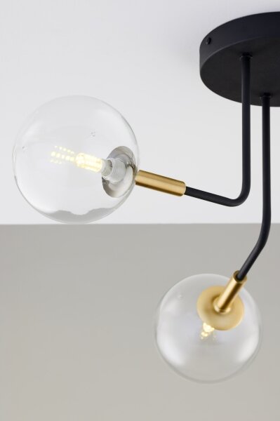 Lustră pe tijă Jupiter 2039 BURANO 3xG9/10W/230V negru/auriu/transparent