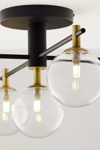 Lustră aplicată Jupiter 2035 FIGARO 5xG9/10W/230V negru/auriu/bej/transparent