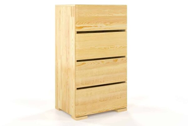 Comodă lemn masiv TerraCraft Pin 4 Sertare, 60 × 45 × 108 cm - Natural