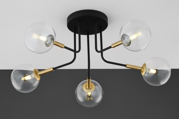 Lustră pe tijă Jupiter 2040 BURANO 5xG9/10W/230V negru/auriu/transparent