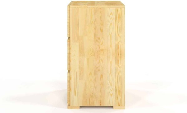 Comodă lemn masiv TerraCraft Pin 3 Sertare, 60 × 45 × 81 cm - Natural