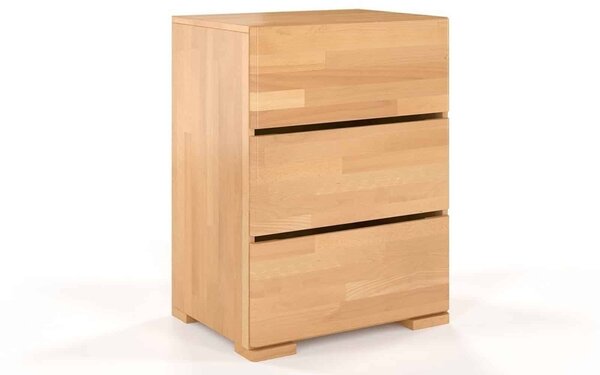 Comodă lemn masiv TerraCraft Fag 3 Sertare, 60 × 45 × 81 cm - Natural