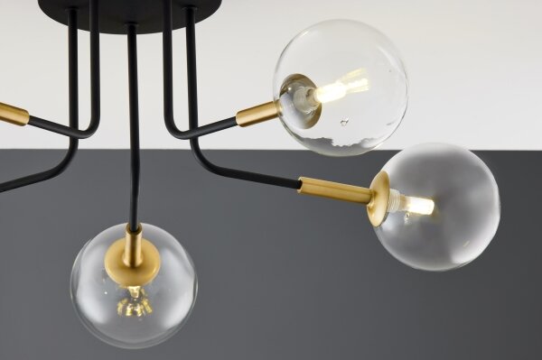Lustră pe tijă Jupiter 2040 BURANO 5xG9/10W/230V negru/auriu/transparent