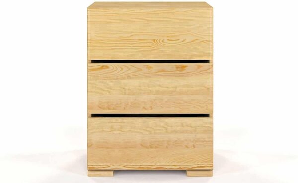 Comodă lemn masiv TerraCraft Pin 3 Sertare, 60 × 45 × 81 cm - Natural