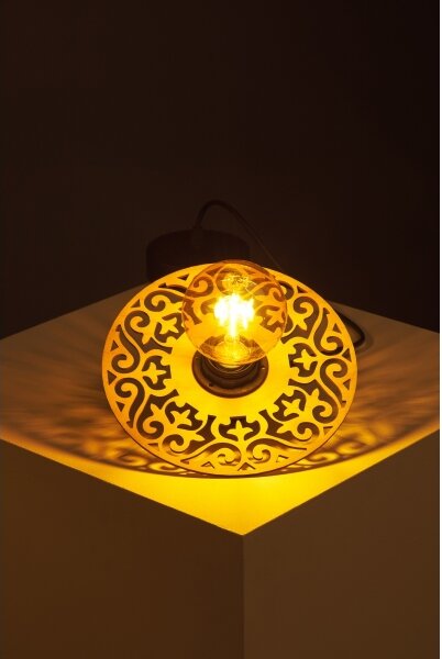 Lustră pe cablu FALCO 1xE27/60W/230V d. 20 cm bej