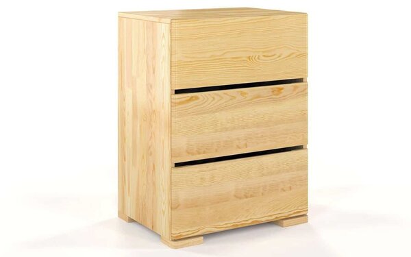 Comodă lemn masiv TerraCraft Pin 3 Sertare, 60 × 45 × 81 cm - Natural