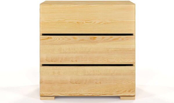 Comodă lemn masiv TerraCraft Pin 3 Sertare, 80 × 45 × 81 cm - Natural