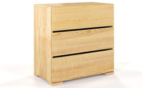 Comodă lemn masiv TerraCraft Pin 3 Sertare, 80 × 45 × 81 cm - Natural