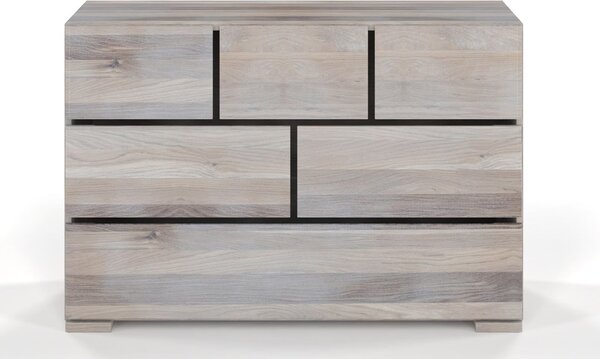 Comodă lemn masiv TerraCraft Stejar 3+2+1 Sertare, 120 × 45 × 81 cm - Bleached oil