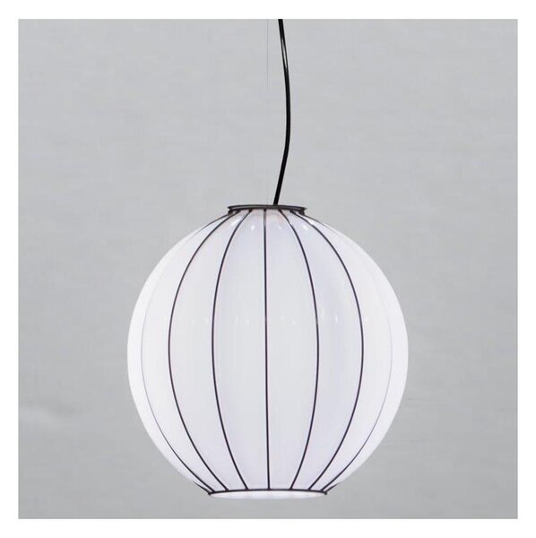 Lustră pe cablu SIRU SFERA 1xE27/60W/230V d. 32 cm negru/alb sticlă venețiană