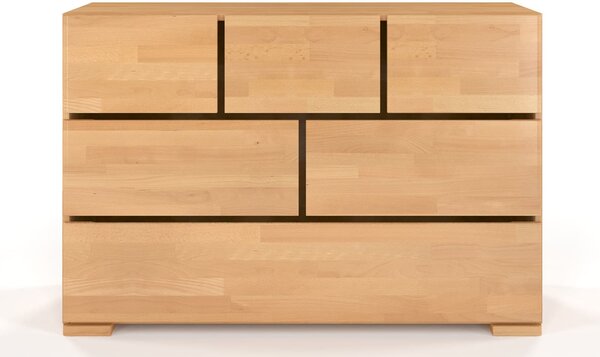 Comodă lemn masiv TerraCraft Fag 3+2+1 Sertare, 120 × 45 × 81 cm - Natural