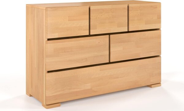 Comodă lemn masiv TerraCraft Fag 3+2+1 Sertare, 120 × 45 × 81 cm - Natural