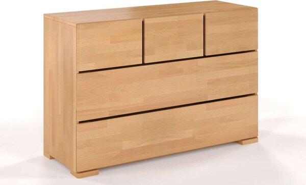 Comodă lemn masiv TerraCraft Fag 3+2 Sertare, 120 × 45 × 81 cm - Natural
