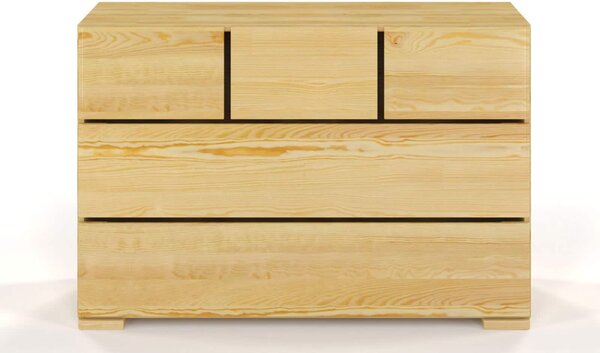 Comodă lemn masiv TerraCraft Pin 3+2 Sertare, 120 × 45 × 81 cm - Natural