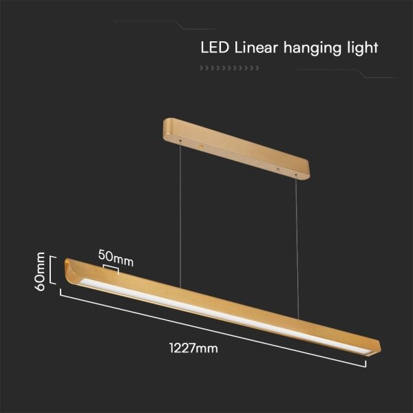 Lustră LED pe cablu LED/36W/230V 3000/4000/6400K auriu