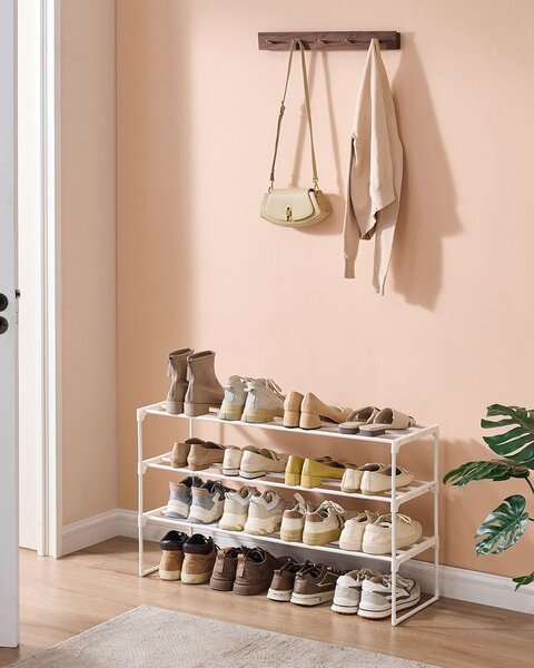 Raft pentru pantofi TORINO, 3 polițe, 30x92x55cm, alb SongmicsHome